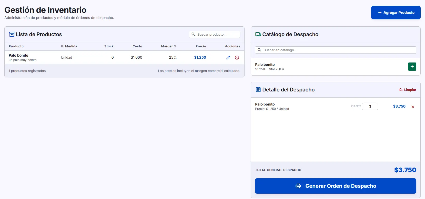 Módulo Inventario